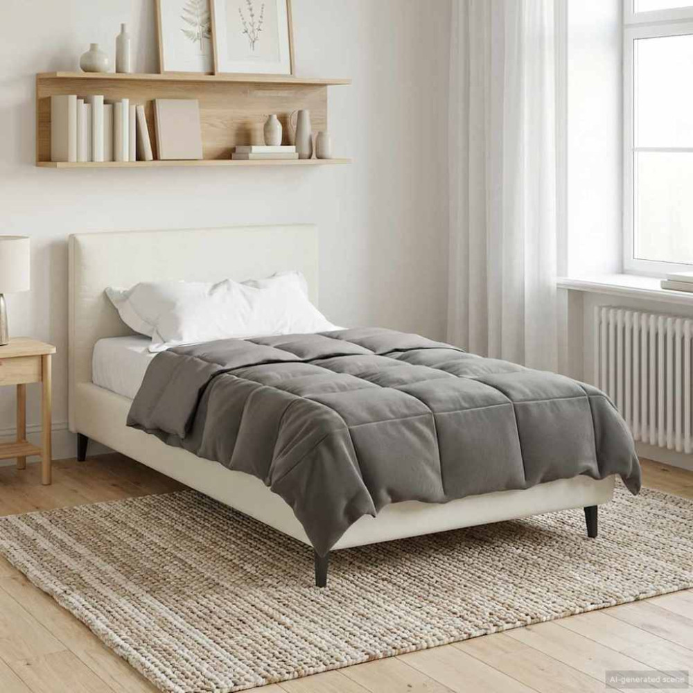 Produktbild för Sommar Duvet Quiltad Ljusgrå 140 x 200 cm Mikrofiber