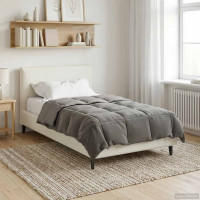 Produktbild för Sommar Duvet Quiltad Ljusgrå 140 x 200 cm Mikrofiber