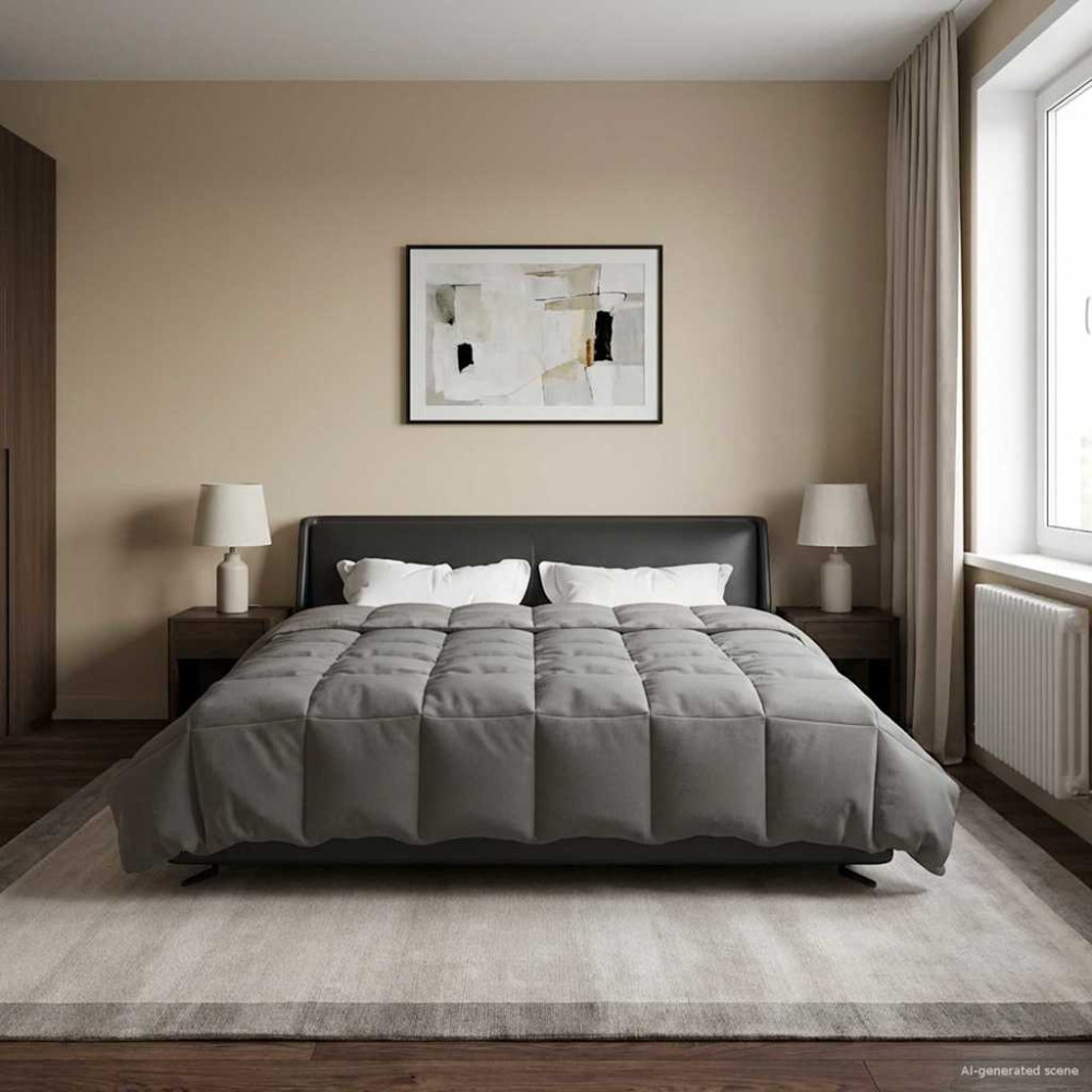 Produktbild för Sommar Duvet Quiltad Ljusgrå 200 x 240 cm Mikrofiber