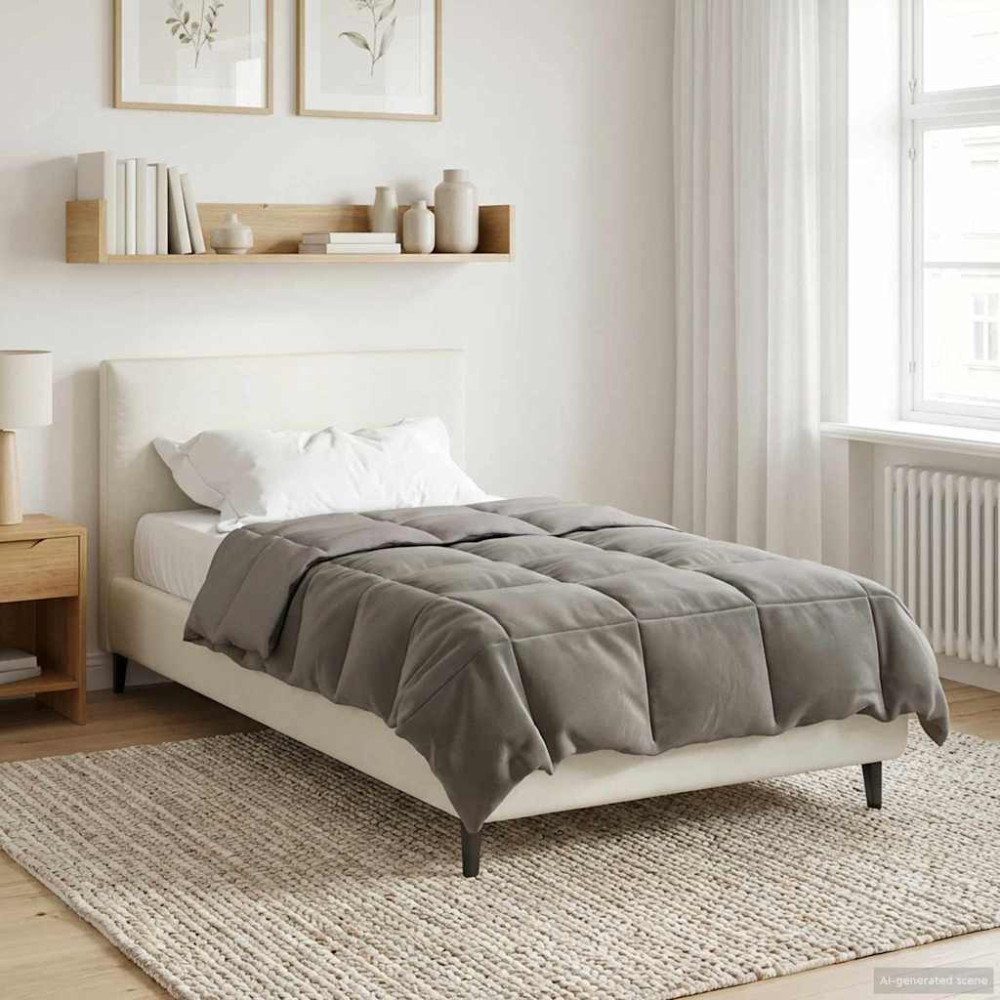 Produktbild för Sommar Duvet Quiltad Ljusgrå 135 x 220 cm Mikrofiber