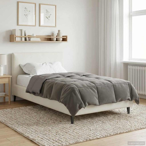 vidaXL Sommar Duvet Quiltad Ljusgrå 140 x 220 cm Mikrofiber
