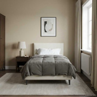 Produktbild för Sommar Duvet Quiltad Ljusgrå 140 x 220 cm Mikrofiber
