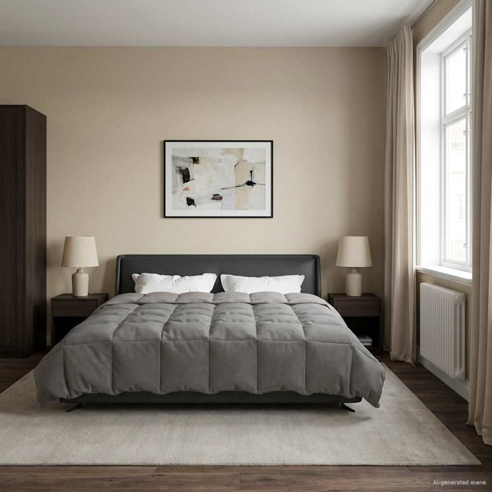 Produktbild för Sommar Duvet Quiltad Ljusgrå 200 x 220 cm Mikrofiber