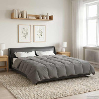 Produktbild för Sommar Duvet Quiltad Ljusgrå 220 x 240 cm Mikrofiber