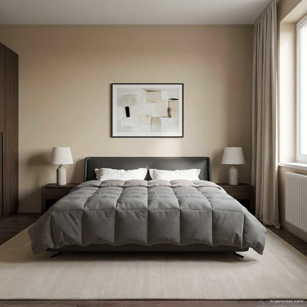 Produktbild för Sommar Duvet Quiltad Ljusgrå 240 x 260 cm Mikrofiber