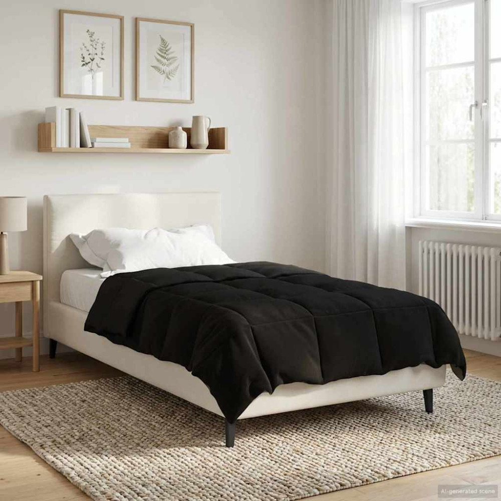 Produktbild för Sommar Duvet Quiltad Svart 140 x 200 cm Mikrofiber