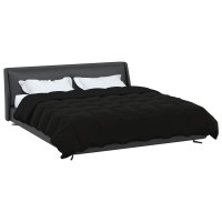 Produktbild för Sommar Duvet Quiltad Svart 200 x 200 cm Mikrofiber