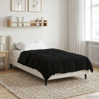 Produktbild för Sommar Duvet Quiltad Svart 135 x 220 cm Mikrofiber