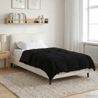 Produktbild för Sommar Duvet Quiltad Svart 140 x 220 cm Mikrofiber
