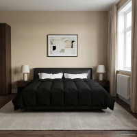 Produktbild för Sommar Duvet Quiltad Svart 200 x 220 cm Mikrofiber