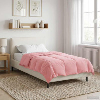 Produktbild för Sommar Duvet Quiltad Rosa 155 x 200 cm Mikrofiber