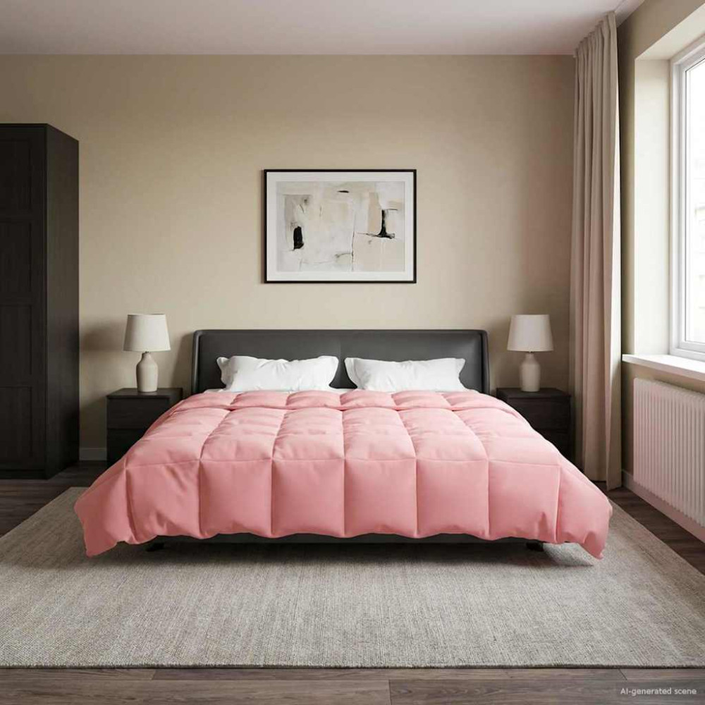Produktbild för Sommar Duvet Quiltad Rosa 200 x 200 cm Mikrofiber