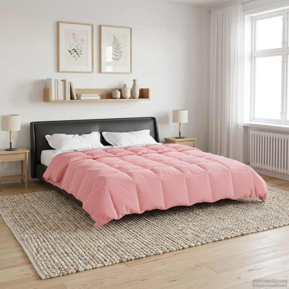 Produktbild för Sommar Duvet Quiltad Rosa 200 x 200 cm Mikrofiber