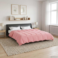 Produktbild för Sommar Duvet Quiltad Rosa 200 x 200 cm Mikrofiber