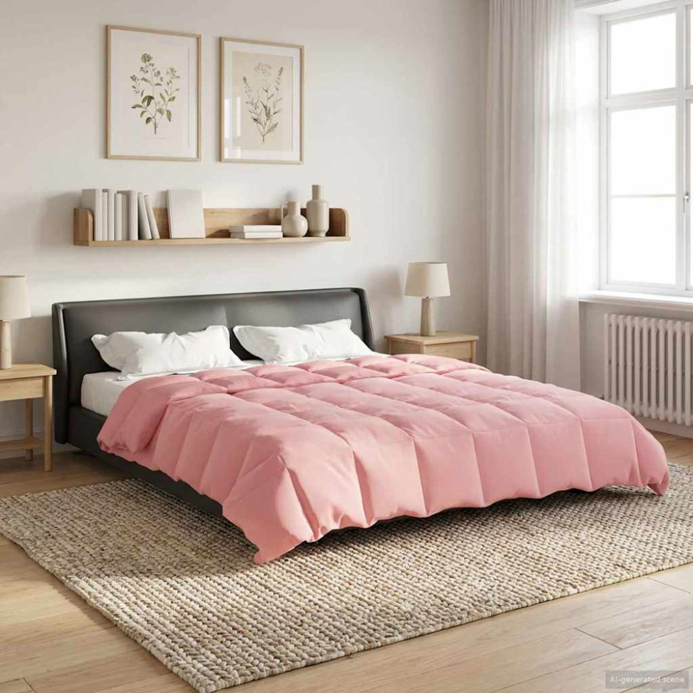 Produktbild för Sommar Duvet Quiltad Rosa 200 x 240 cm Mikrofiber