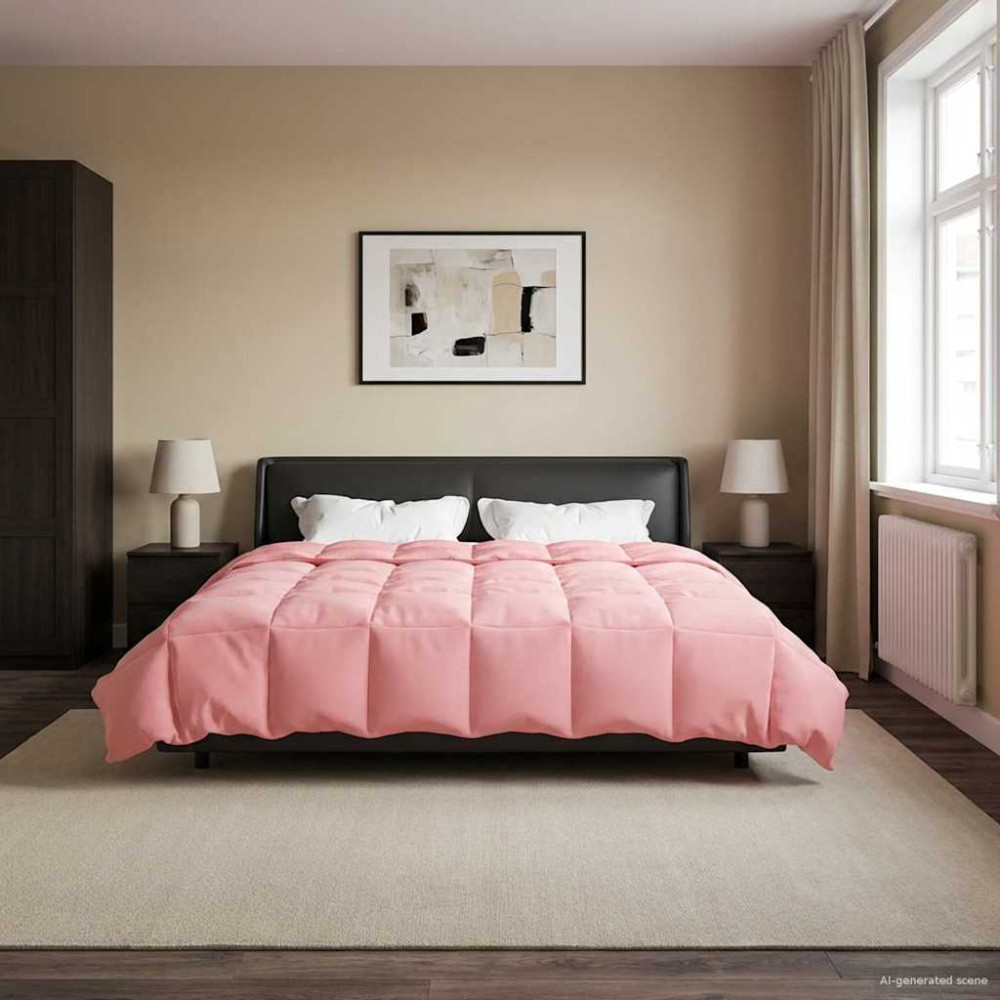 Produktbild för Sommar Duvet Quiltad Rosa 200 x 240 cm Mikrofiber