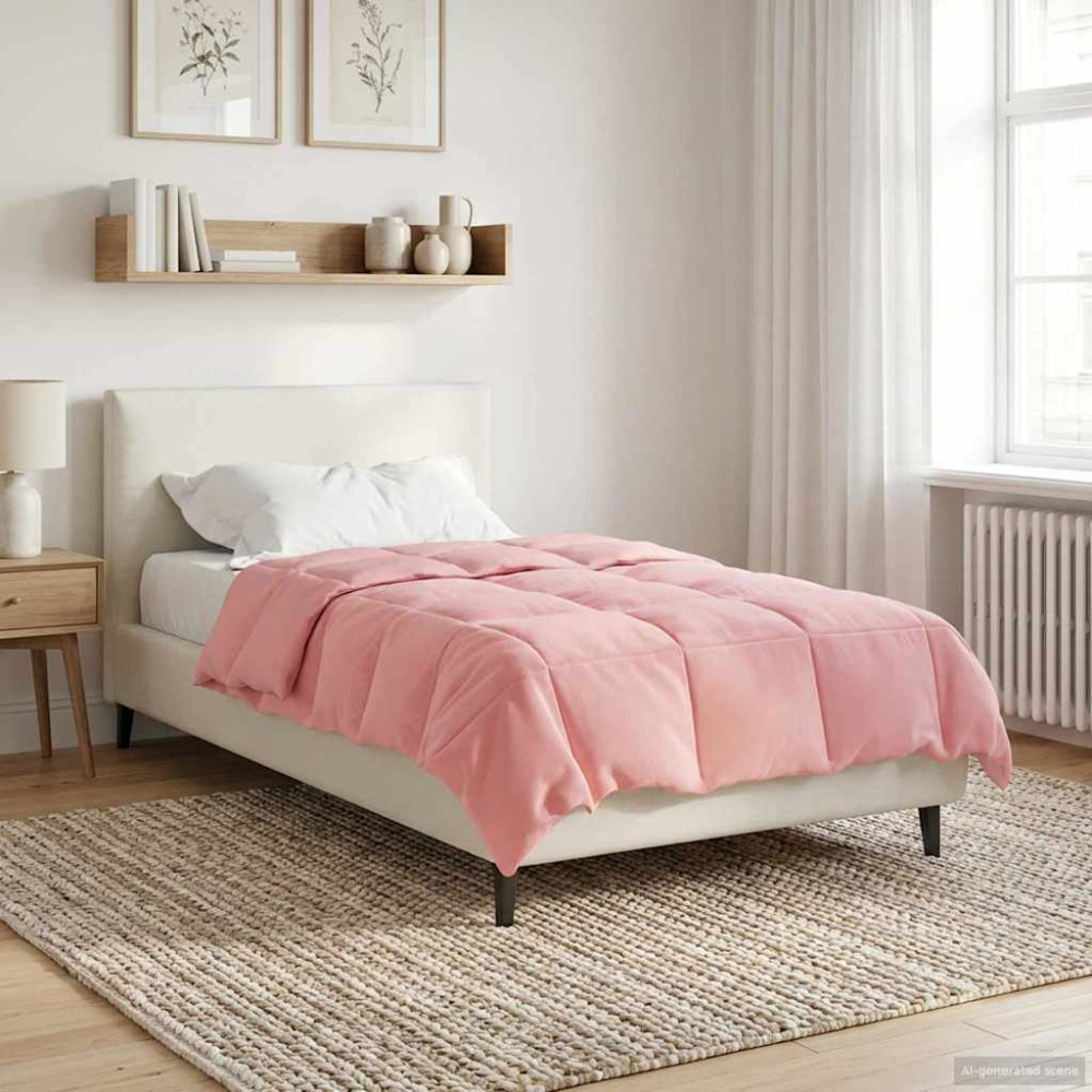 Produktbild för Sommar Duvet Quiltad Rosa 135 x 220 cm Mikrofiber
