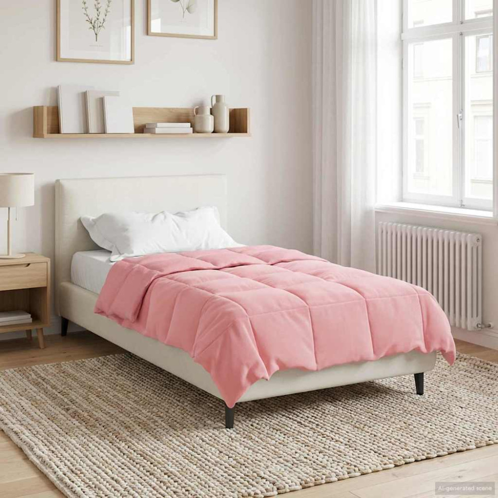 Produktbild för Sommar Duvet Quiltad Rosa 140 x 220 cm Mikrofiber