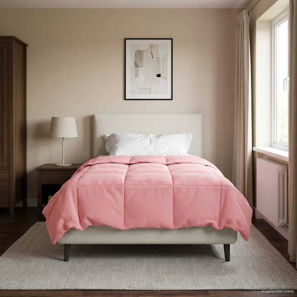 Produktbild för Sommar Duvet Quiltad Rosa 155 x 220 cm Mikrofiber