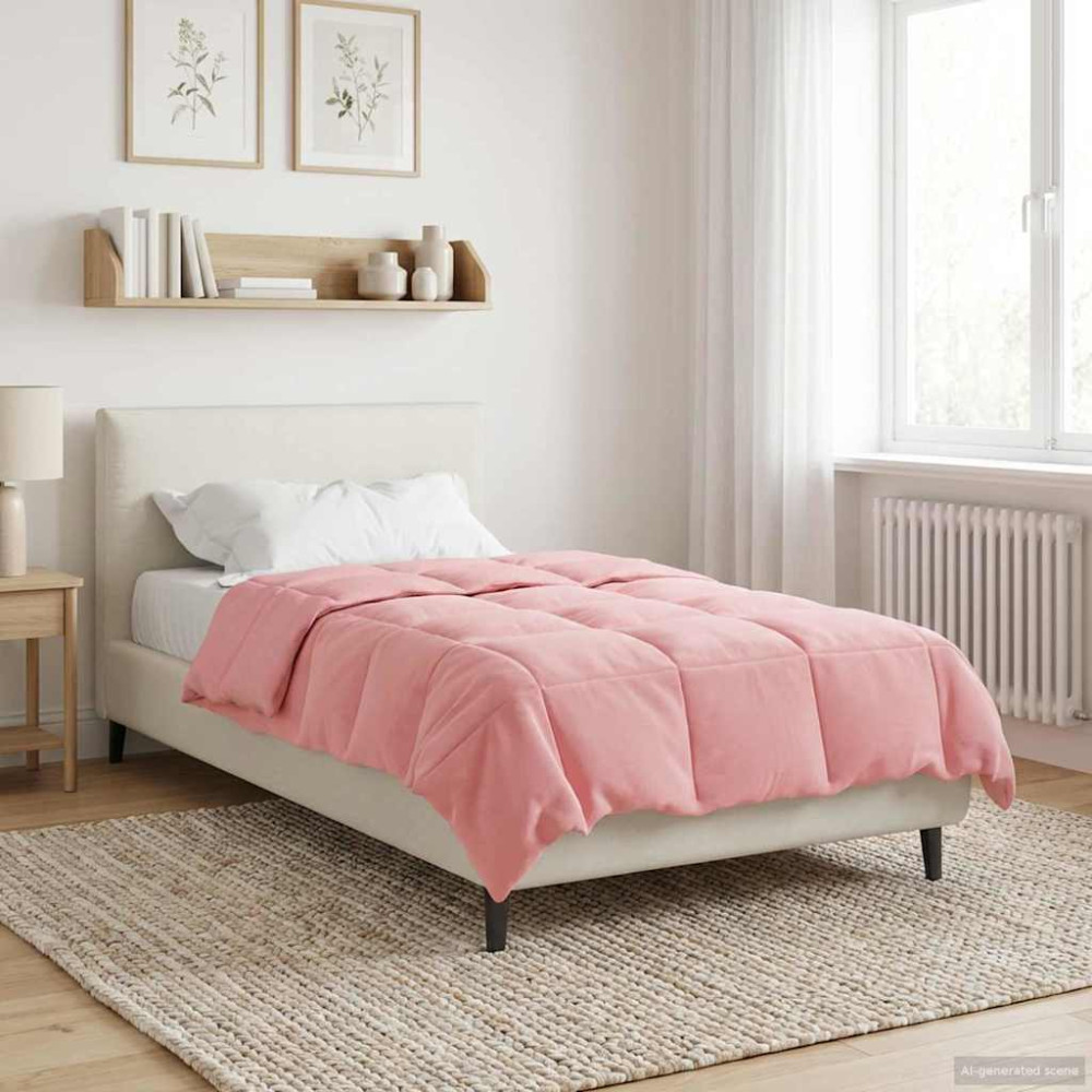 Produktbild för Sommar Duvet Quiltad Rosa 155 x 220 cm Mikrofiber
