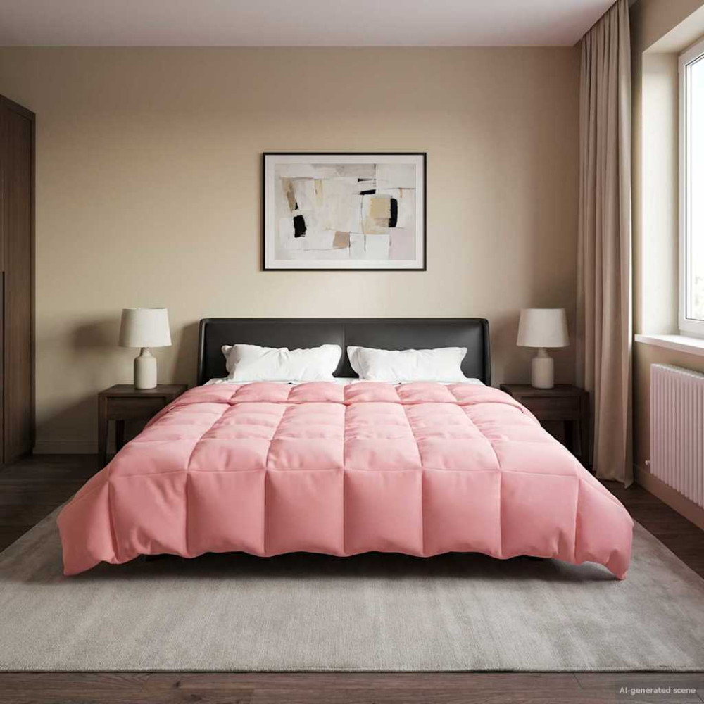 Produktbild för Sommar Duvet Quiltad Rosa 200 x 220 cm Mikrofiber