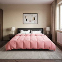 Produktbild för Sommar Duvet Quiltad Rosa 200 x 220 cm Mikrofiber