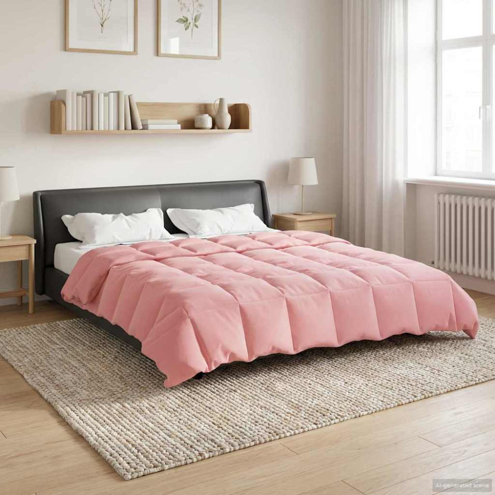 Produktbild för Sommar Duvet Quiltad Rosa 220 x 240 cm Mikrofiber