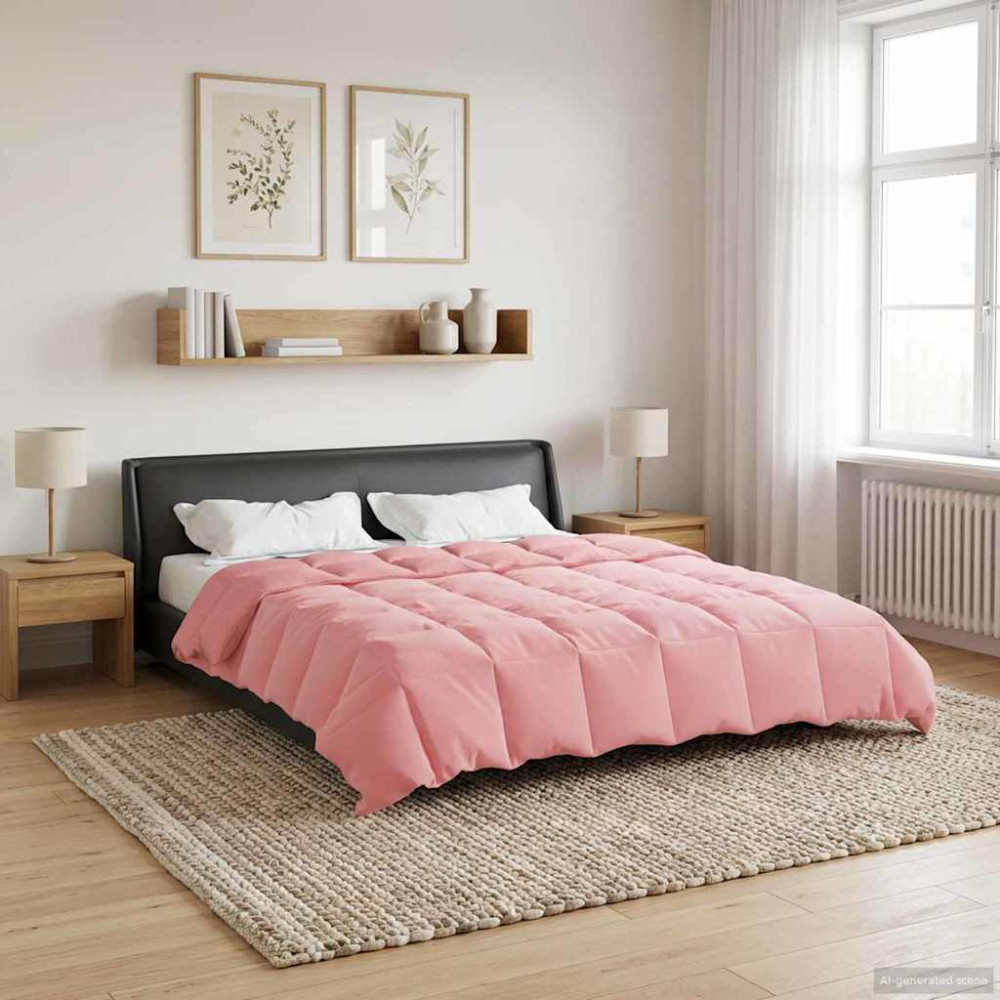 Produktbild för Sommar Duvet Quiltad Rosa 220 x 260 cm Mikrofiber