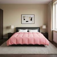 Produktbild för Sommar Duvet Quiltad Rosa 220 x 260 cm Mikrofiber