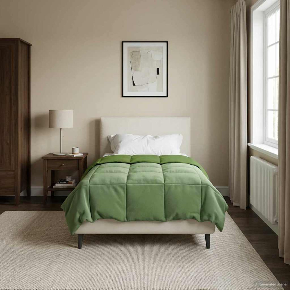 Produktbild för Sommar Duvet Quiltad Grön 140 x 200 cm Mikrofiber