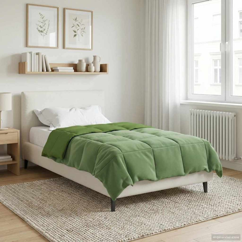 Produktbild för Sommar Duvet Quiltad Grön 140 x 200 cm Mikrofiber