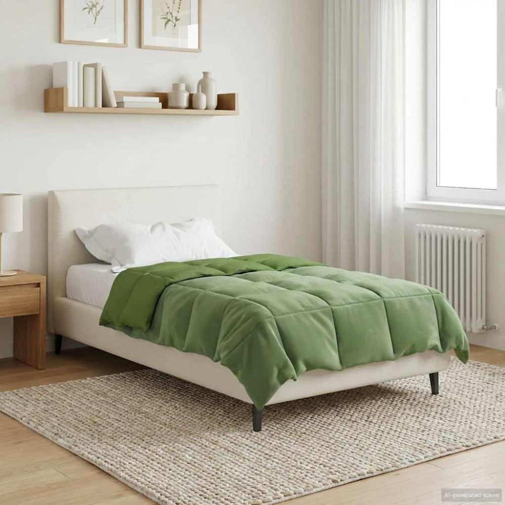 Produktbild för Sommar Duvet Quiltad Grön 155 x 200 cm Mikrofiber