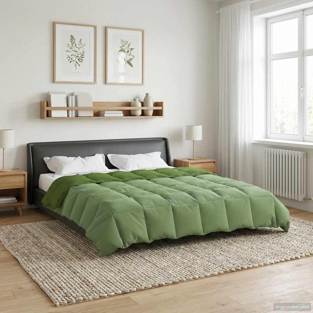 Produktbild för Sommar Duvet Quiltad Grön 200 x 200 cm Mikrofiber