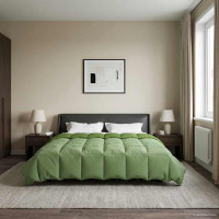 Produktbild för Sommar Duvet Quiltad Grön 200 x 240 cm Mikrofiber