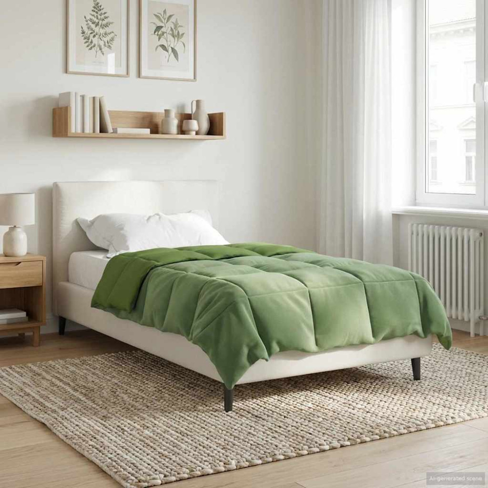 Produktbild för Sommar Duvet Quiltad Grön 135 x 220 cm Mikrofiber