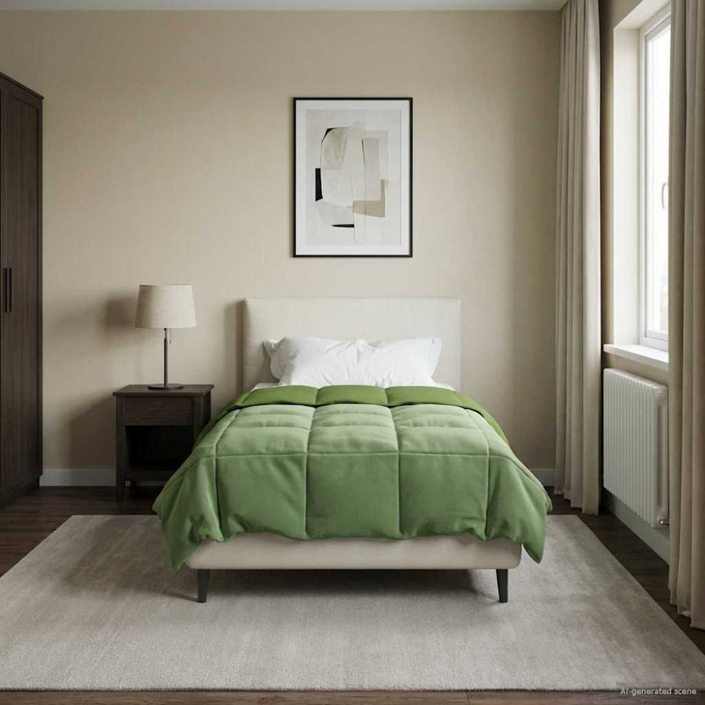 Produktbild för Sommar Duvet Quiltad Grön 135 x 220 cm Mikrofiber
