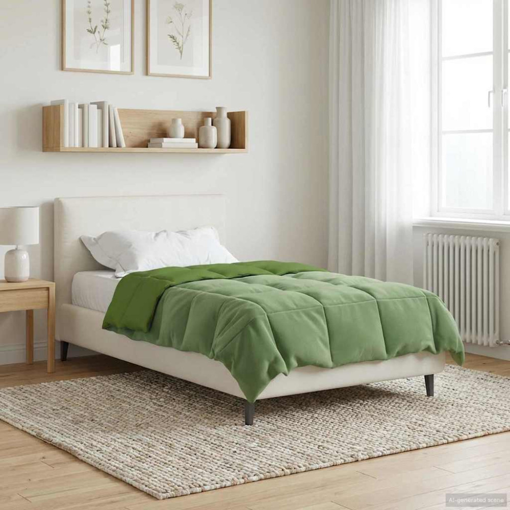 Produktbild för Sommar Duvet Quiltad Grön 140 x 220 cm Mikrofiber