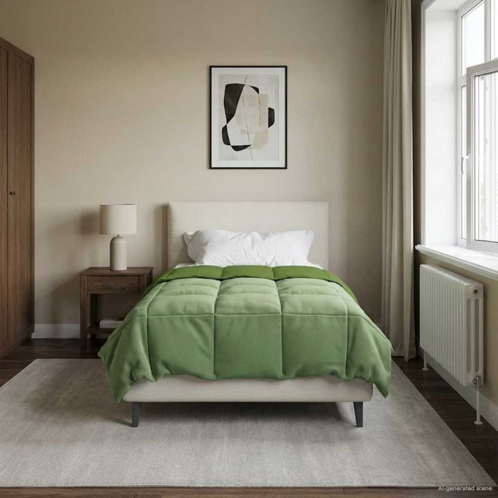 Produktbild för Sommar Duvet Quiltad Grön 140 x 220 cm Mikrofiber