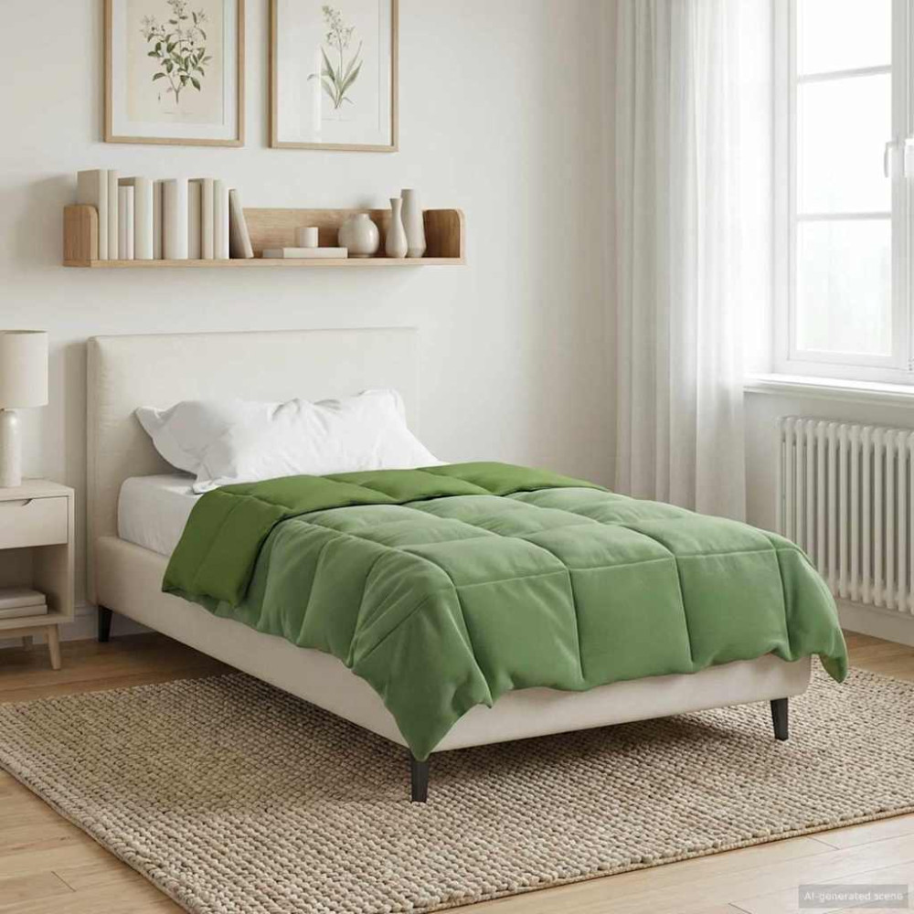 Produktbild för Sommar Duvet Quiltad Grön 155 x 220 cm Mikrofiber