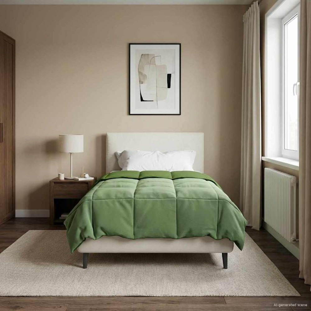 Produktbild för Sommar Duvet Quiltad Grön 155 x 220 cm Mikrofiber