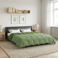 Produktbild för Sommar Duvet Quiltad Grön 200 x 220 cm Mikrofiber