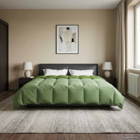 Produktbild för Sommar Duvet Quiltad Grön 220 x 240 cm Mikrofiber