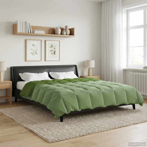 vidaXL Sommar Duvet Quiltad Grön 220 x 260 cm Mikrofiber