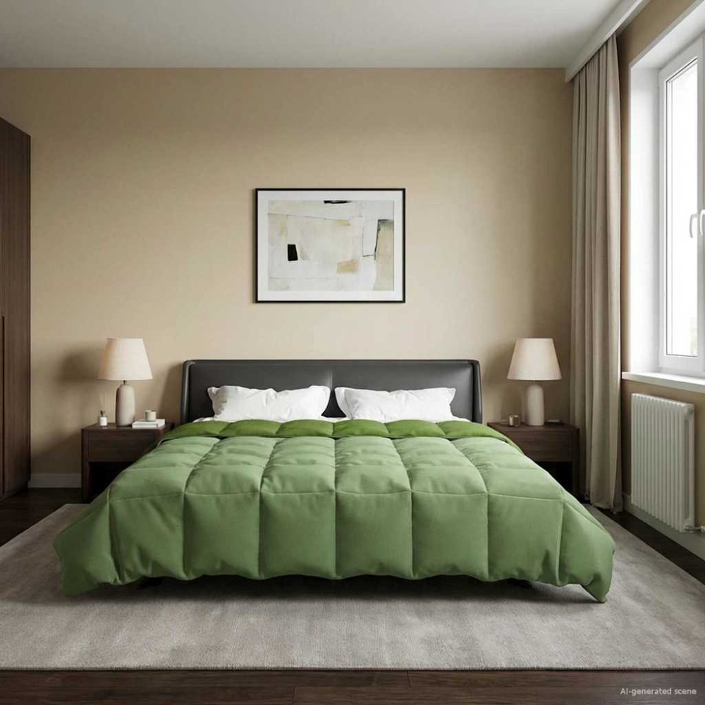 Produktbild för Sommar Duvet Quiltad Grön 240 x 260 cm Mikrofiber
