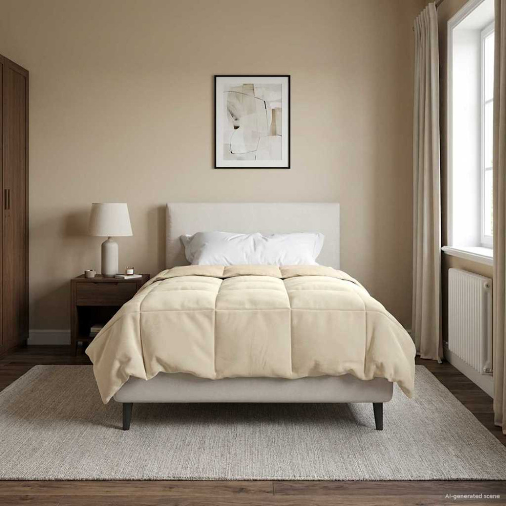 Produktbild för Sommar Duvet Quiltad Kräm 135 x 200 cm Mikrofiber