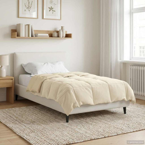 vidaXL Sommar Duvet Quiltad Kräm 140 x 200 cm Mikrofiber