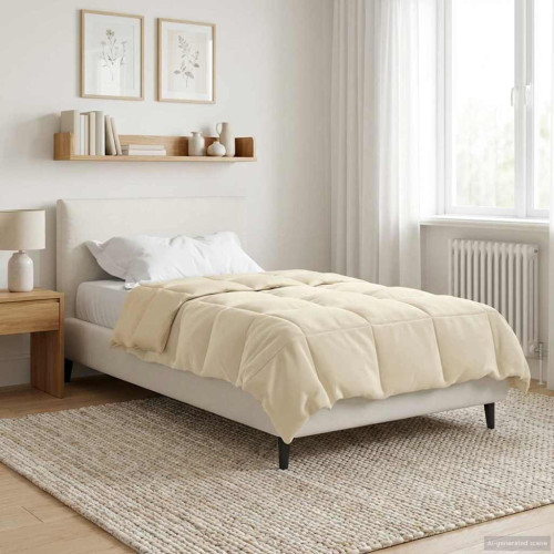 vidaXL Sommar Duvet Quiltad Kräm 155 x 200 cm Mikrofiber
