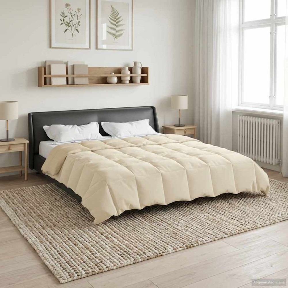Produktbild för Sommar Duvet Quiltad Kräm 200 x 200 cm Mikrofiber