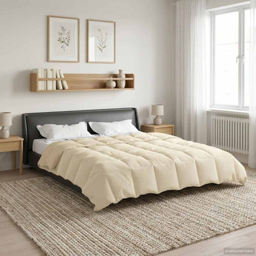 vidaXL Sommar Duvet Quiltad Kräm 200 x 240 cm Mikrofiber - Täcken