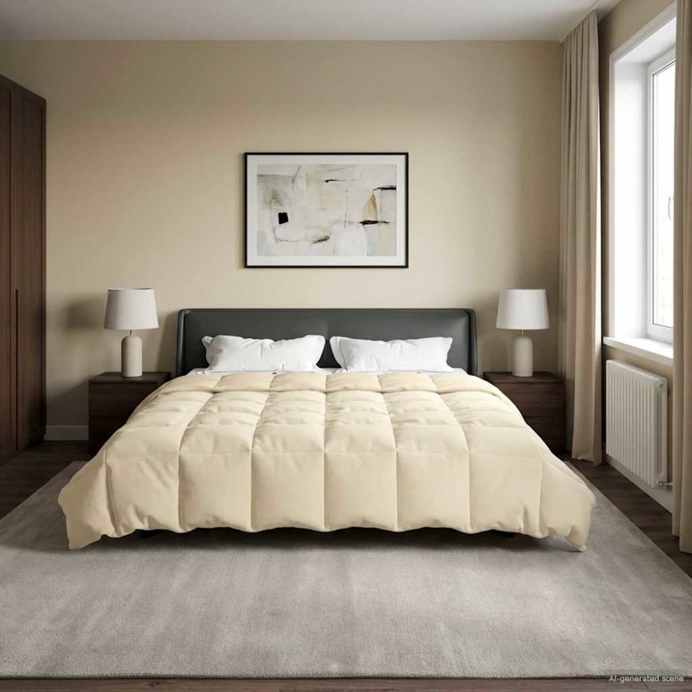 Produktbild för Sommar Duvet Quiltad Kräm 200 x 240 cm Mikrofiber